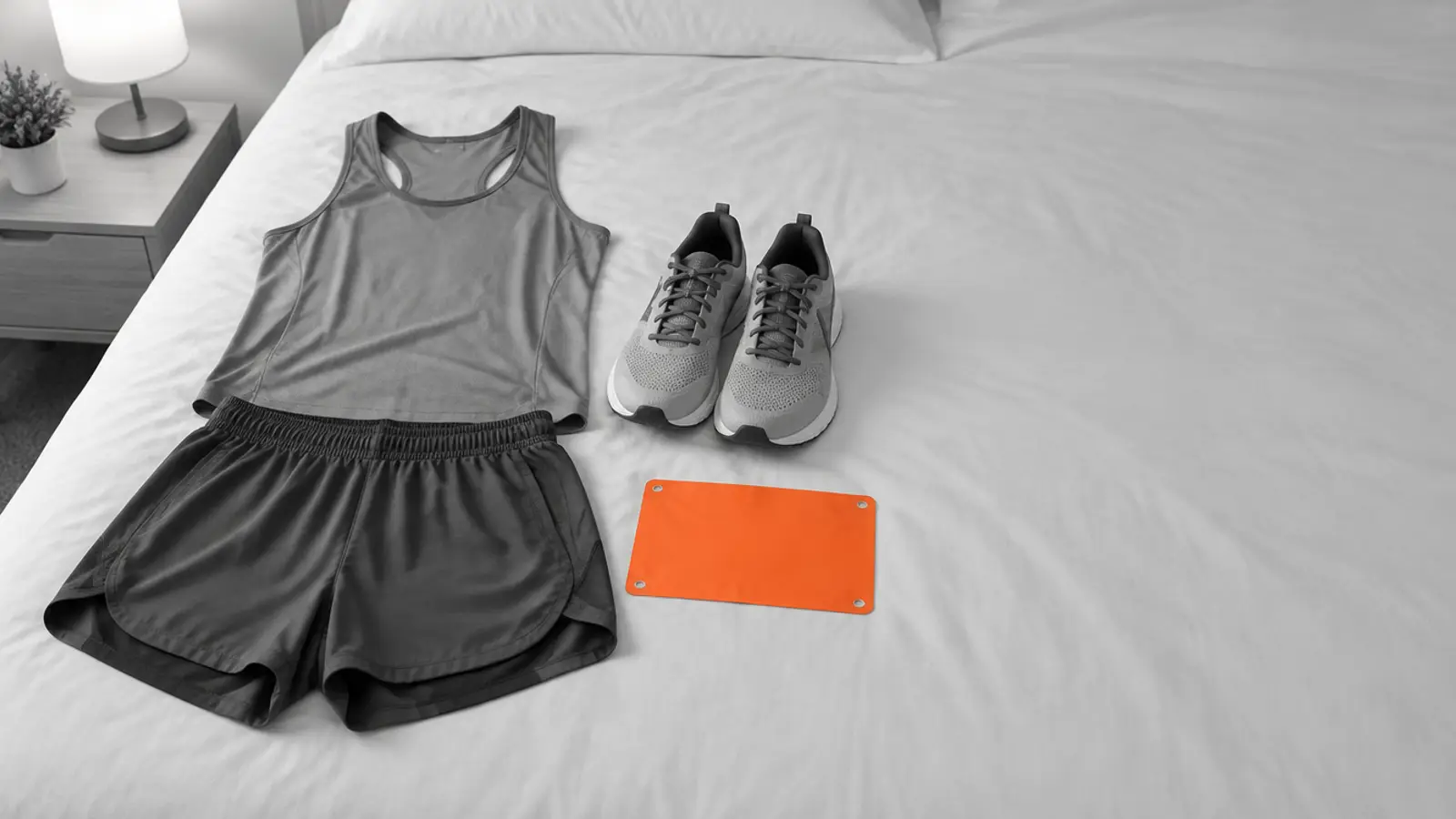 Race bib and kit laid out the night before a race