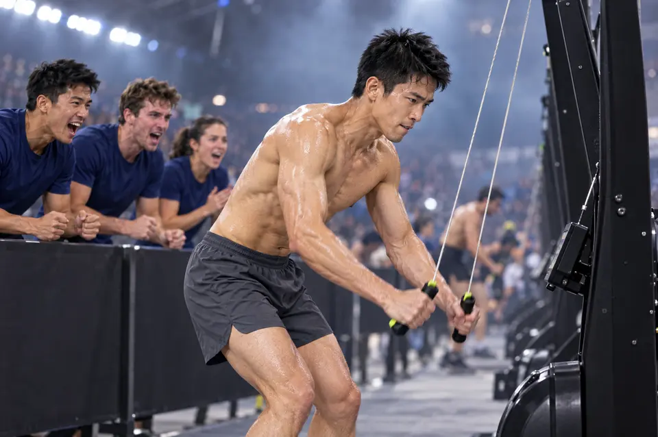 Relay division: a racer mid-race